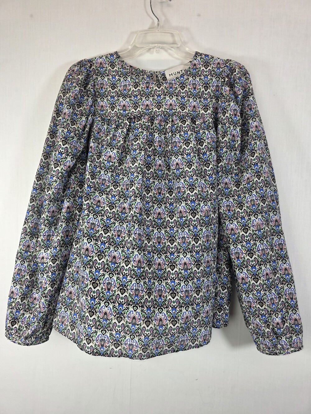 MUNTHE Justy Silk Blend Paisley Boho Blouse Top Size 38 / US 6 Medium